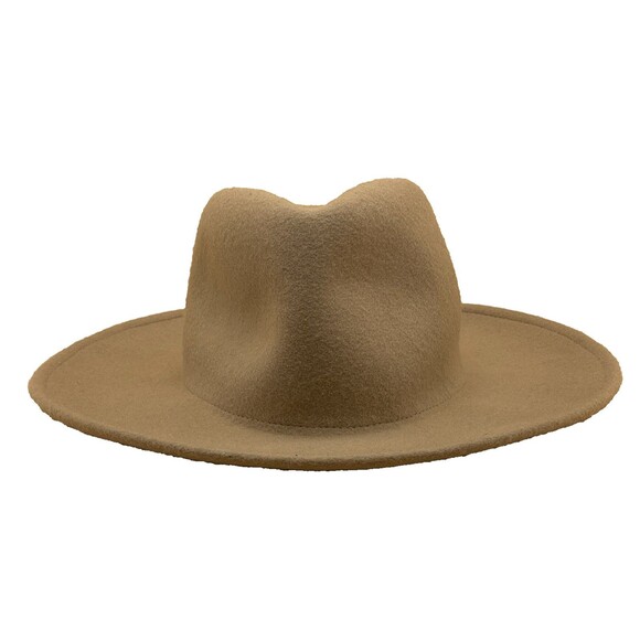 100% Wool Felt Wide Brim Hat Beige Camel Women’s One Size Boho Universal Thread - Picture 13 of 13